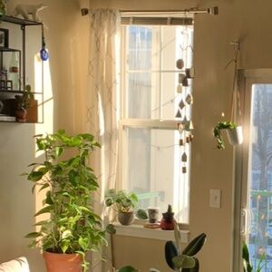 Two Sheer Boho Curtain Panels